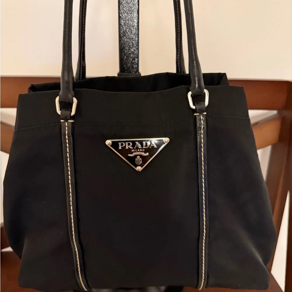 Prada Vintage Black Nylon Tote Bag with COA - Picture 4 of 16